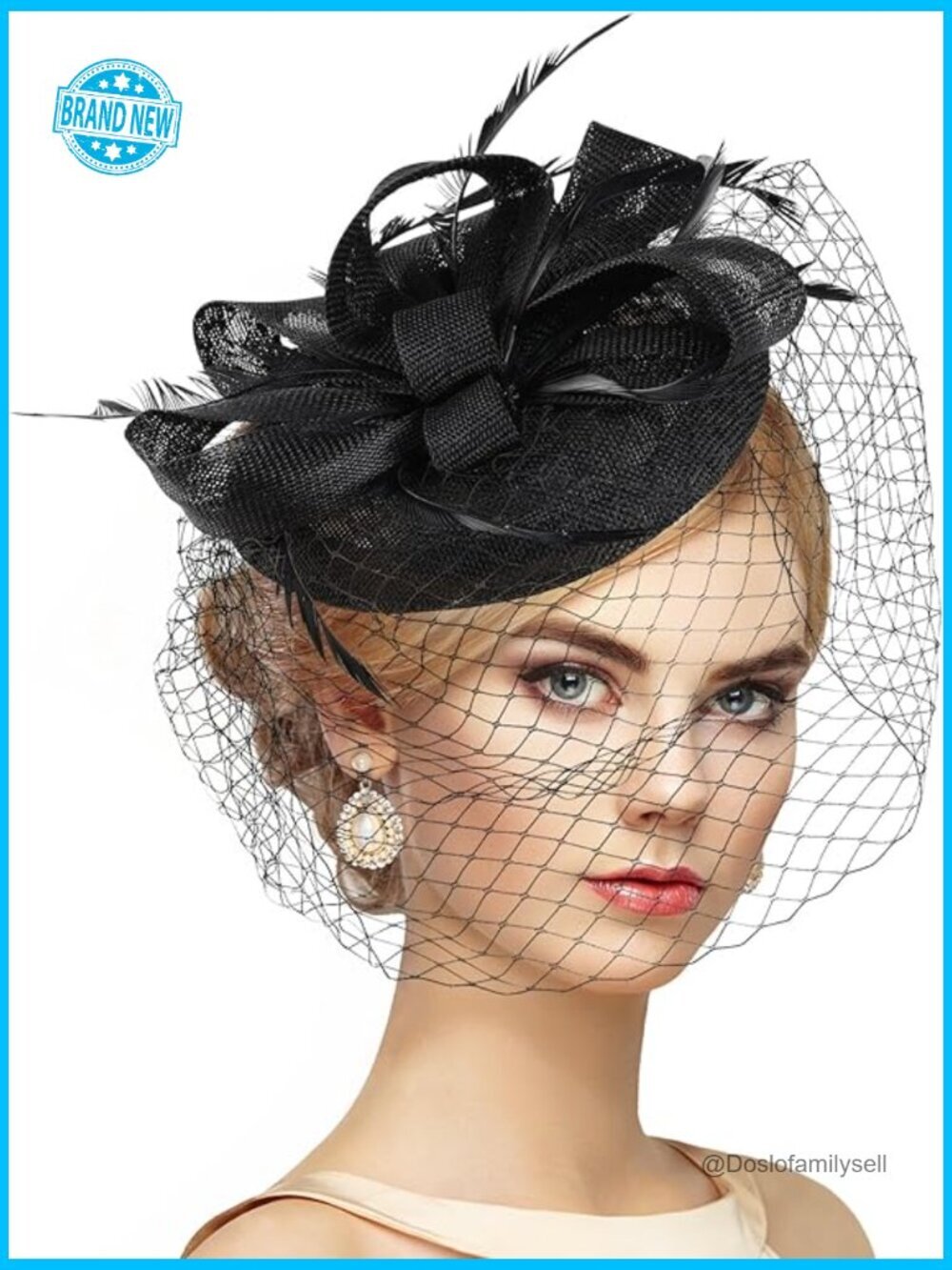 Vintage Derby Fascinator Hat with Hair Clip Retro Elegant Tea Party Headwear